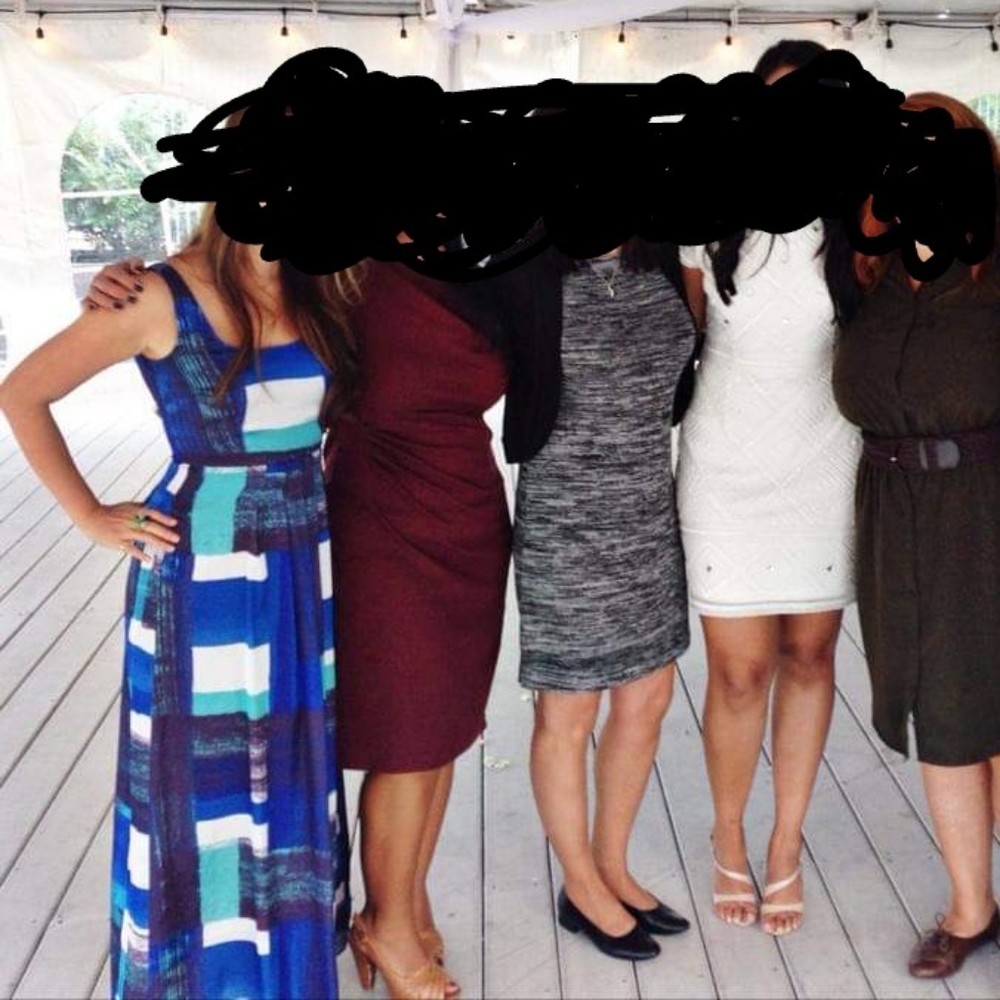 Blue square pattern dress